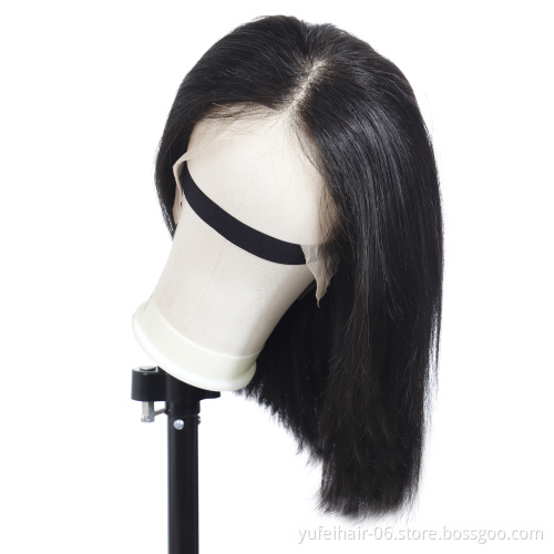 Wholesale 8-16Inch Peruvian Human Hair Lace Front Closure Short Bob Wig Straight Human Hair Bob Peruvian Wigs